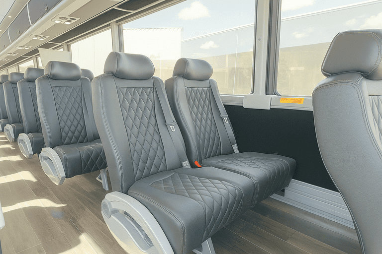 interior of Hoover Coach Bus Service charter bus