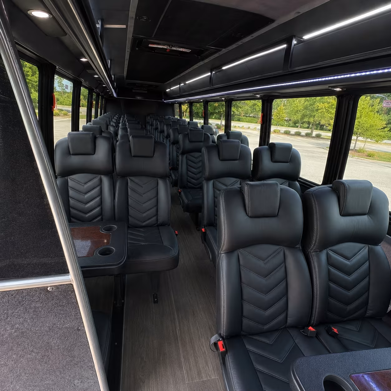 hoover 28 passenger minibus interior
