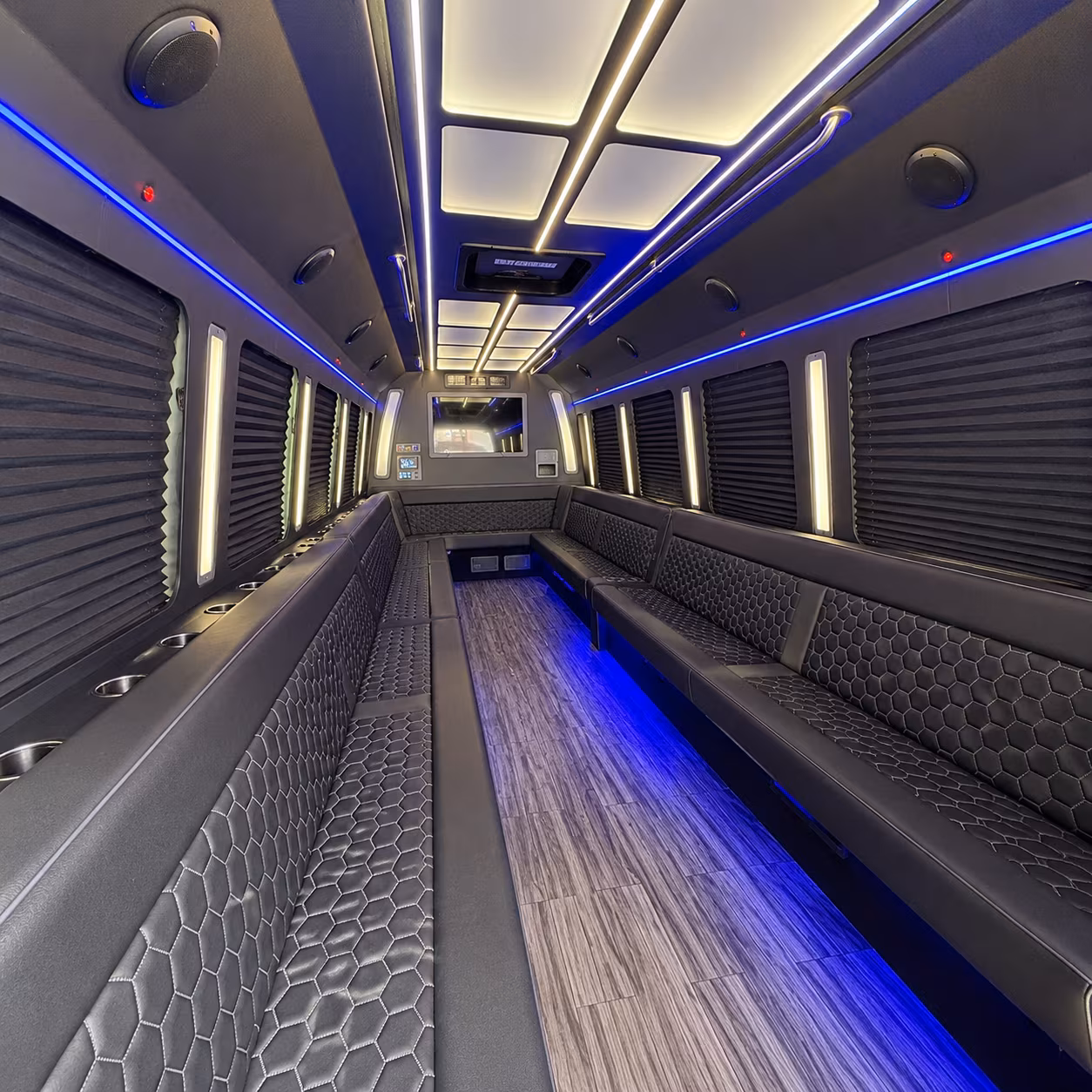 hoover 30 passenger party bus interior