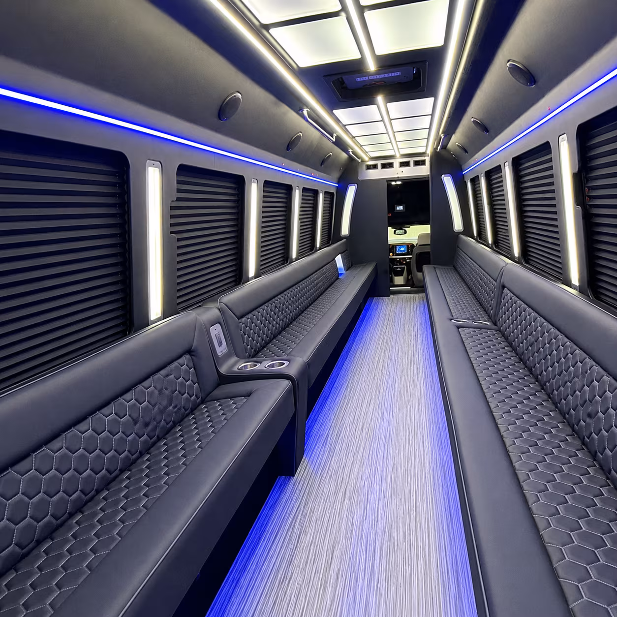 hoover party bus rental interior